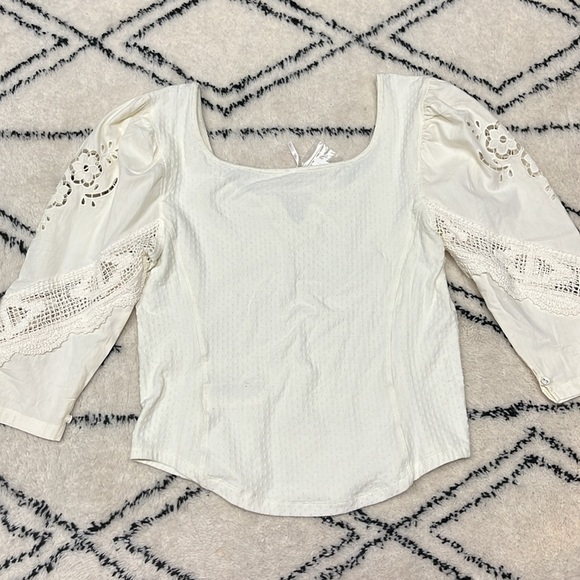 Free People Brunch Date Top in Moon Glow, NWT, Size XL - Picture 5 of 9